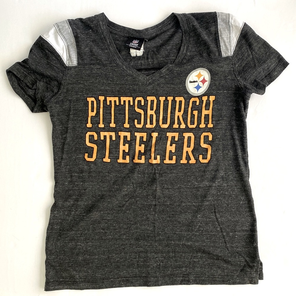 Womens Pittsburgh Steelers Gray Shortsleeve T-shirt